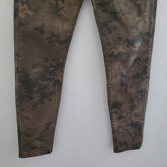 Zara Jeans 4 Green Skinny Leg Camouflage Mid Rise Stretchy Casual Grunge - Picture 3 of 9